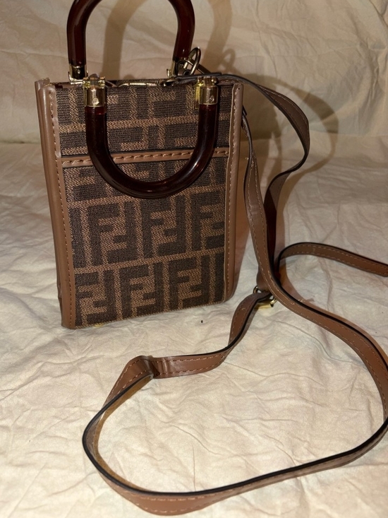 Fendi Handbags - Fendi Brown Monogram Mini Crossbody Bag